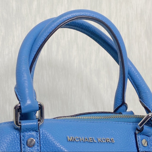 MICHAEL KORS BLUE SILVER LEATHER PURSE HANDBAG - Picture 3 of 7